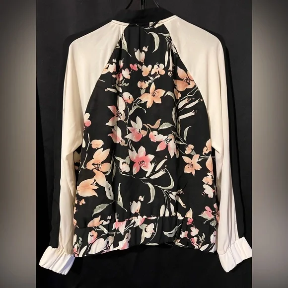 BCX lightweight floral bomber jacket